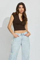 Sleek Deep V Neck T Shirt