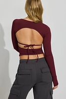 Open Back Long Sleeve Top