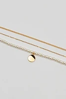 Ensemble de 3 colliers à perles et chaînes