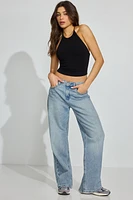 High Neck Open Back Halter Top