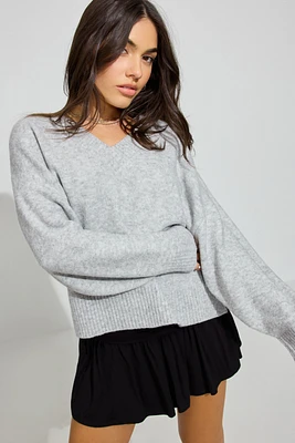 Cozy V Neck Relaxed Sweater