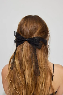 Oversized Lace Bow Clip