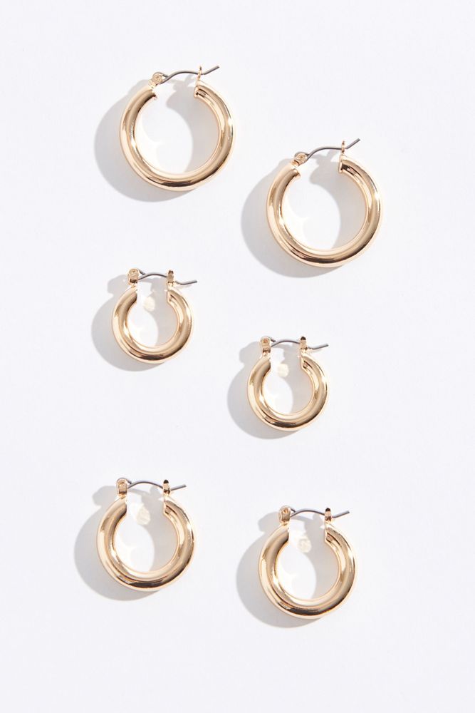 3 Pack Hoop Earrings