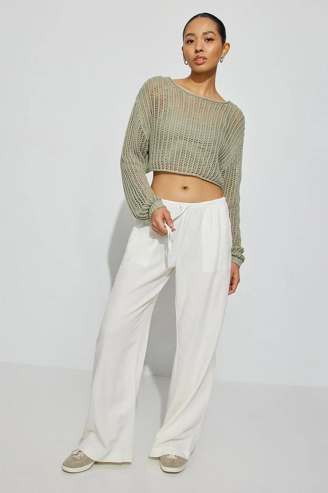 Millie Linen Pull-On Pants