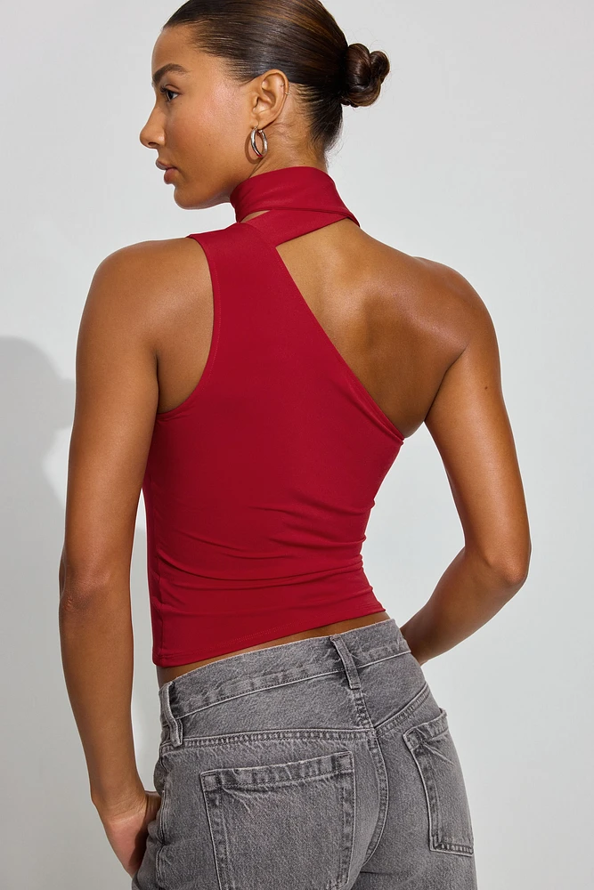 One Shoulder Neck Tie Top