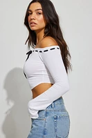 Off Shoulder Drawstring Top