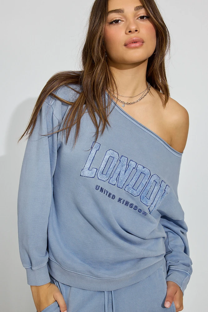 SoftTerry Off Shoulder Sweatshirt