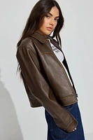 Blouson utilitaire en faux cuir