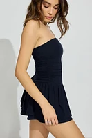 Flirty Hem Tube Romper Dress