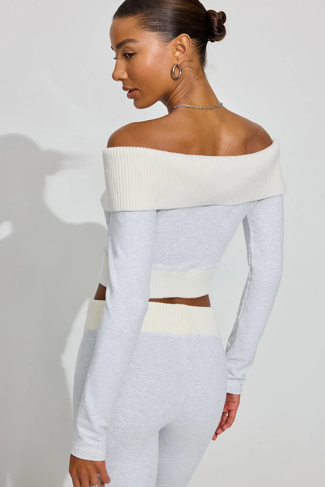 Combo Off Shoulder Zip Up