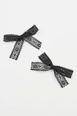 2-Pack Lace Bow Hair Clips