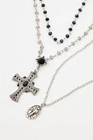 Set of 2 Mary & Rosary Necklaces