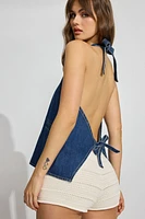 Denim Halter Vest