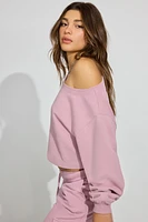 Soft Terry Boxy Off Shoulder Sweatshirt