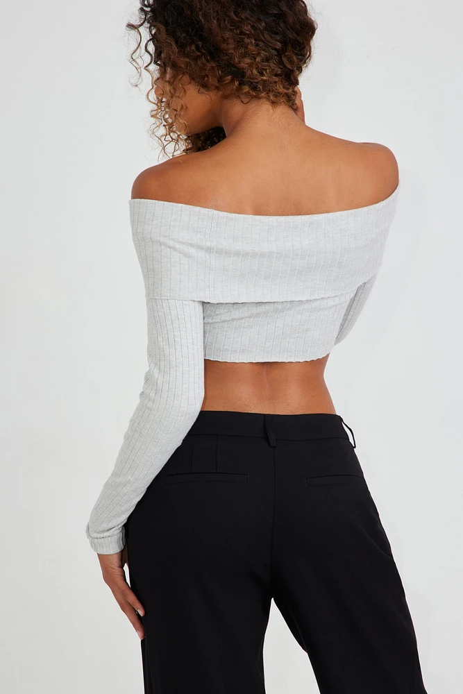 Fold Over Off The Shoulder Top