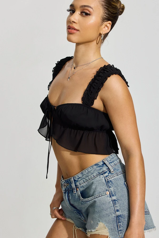 Haut écourté style nuisette