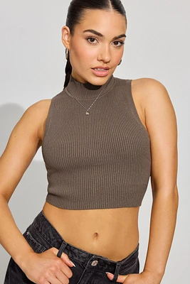Mock Neck Crop Top