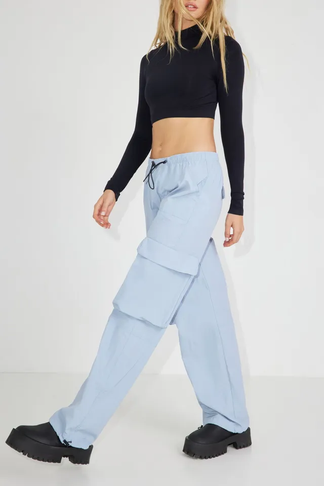 Garage The Chloe Nylon Parachute Pant in Blue