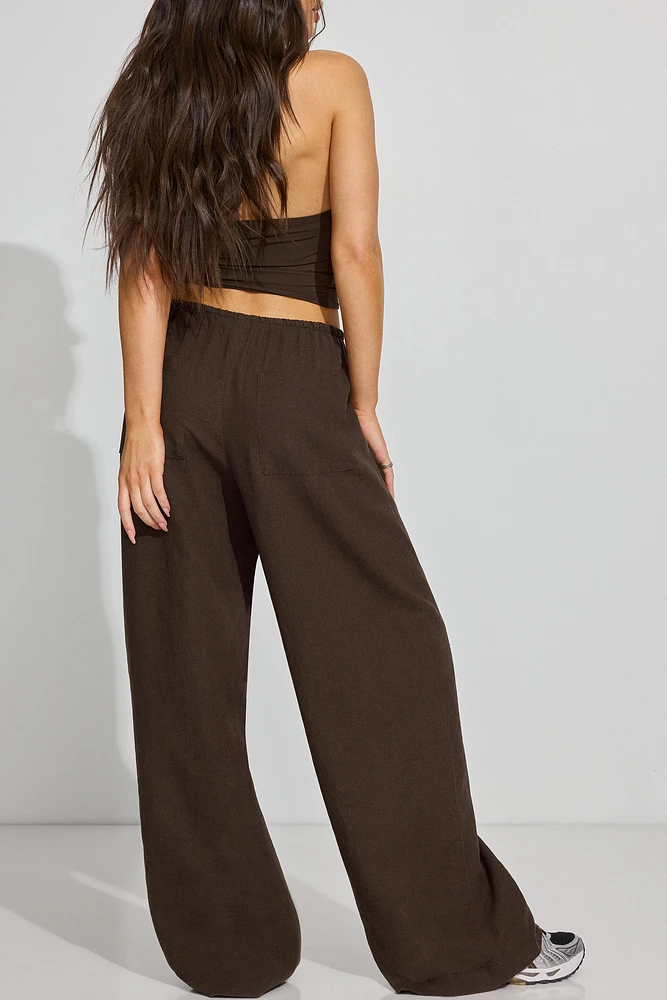 Millie Linen Pull-On Pants