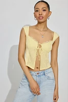 Flyaway Lace Rib Top