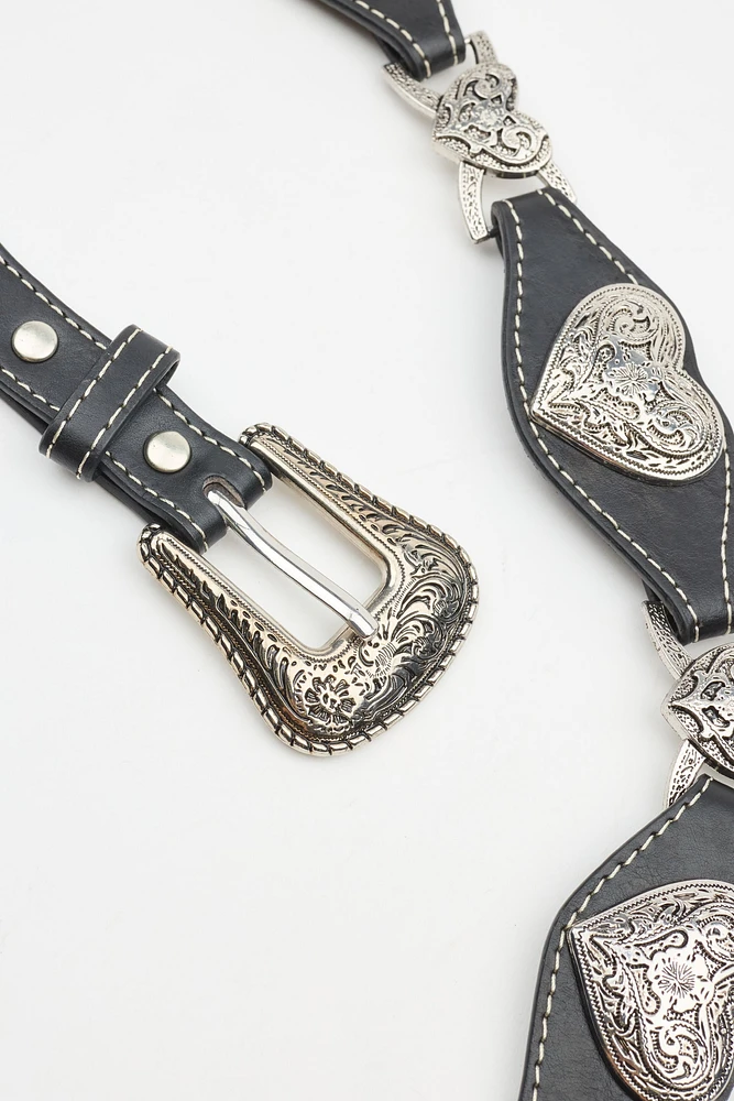 Allover Heart Western Belt