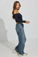 Off Shoulder Snap Front Top