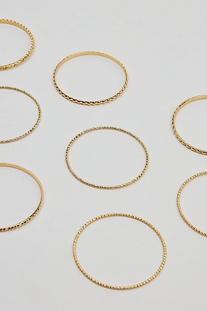 Set of 11 Textured Bangles