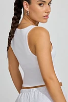 Camisole henley côtelée à col échancr