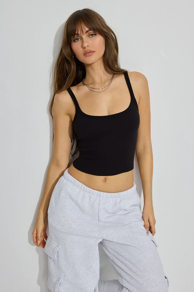 Ribbed Scoop Cami Top