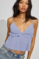 Strappy Peplum Cami Top