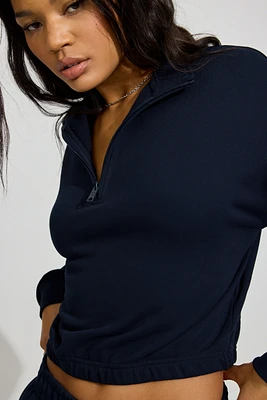 Soft Terry Half Zip Sweatshirt