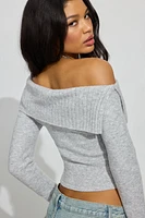 Spongy Off Shoulder Sweater