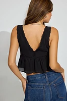 Georgette Lace Trim Cami Top