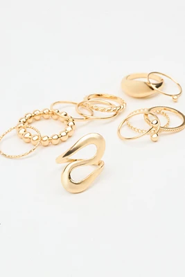 Set of 11 Abstract Rings