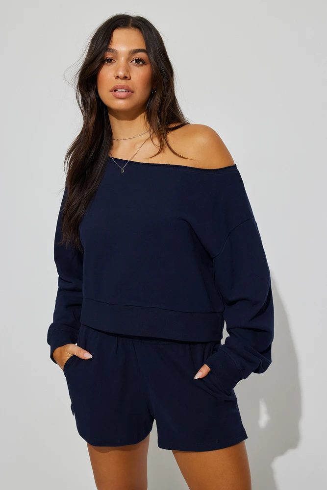 SoftTerry Off Shoulder Sweatshirt