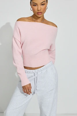 Spongy Off Shoulder Sweater