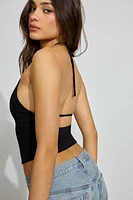 High Neck Open Back Halter Top