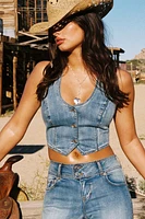 Denim Halter Vest