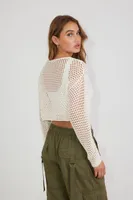 Open-Knit Cropped Sweater