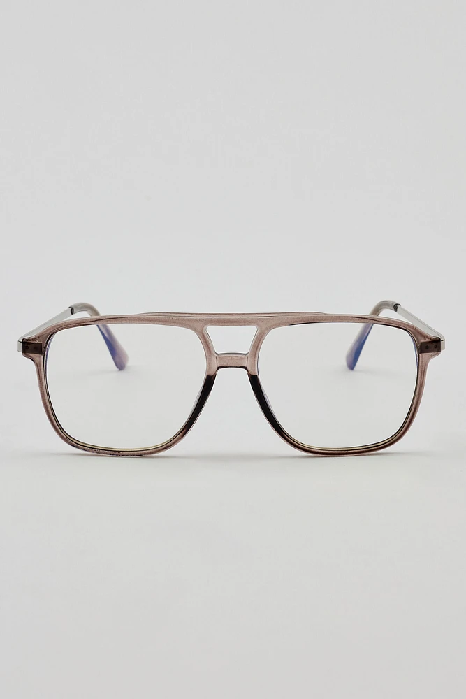 Retro Aviator Blue Light Readers