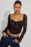 Aria Long Sleeve Bustier Top