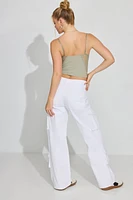 Pantalon cargo à taille haute