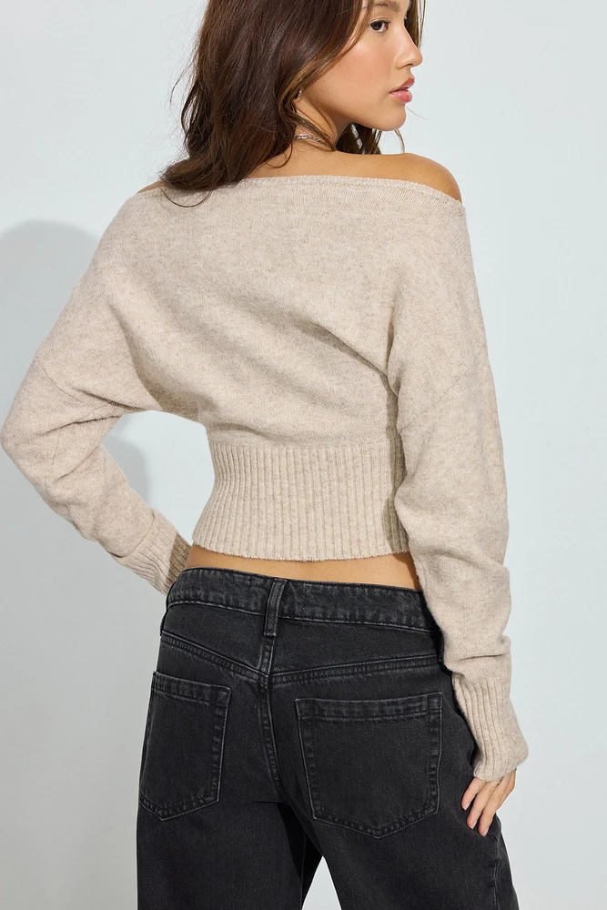 Spongy Off Shoulder Sweater