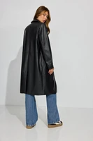 Faux Leather Car Coat