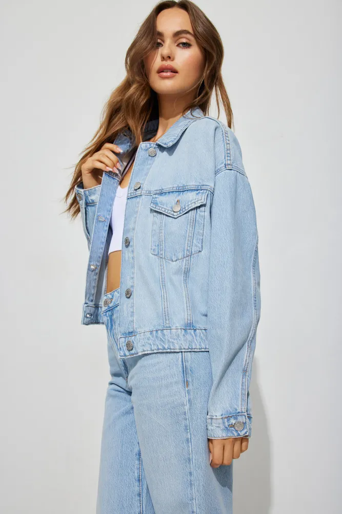 Garage Denim Halter Top in Blue