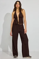 Linen Tie Back Halter Top