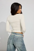 Haut en tricot à col échancr