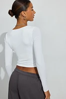 Sweetheart Neckline Long Sleeve Top