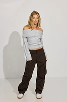 Cozy Loose Off Shoulder Sweater