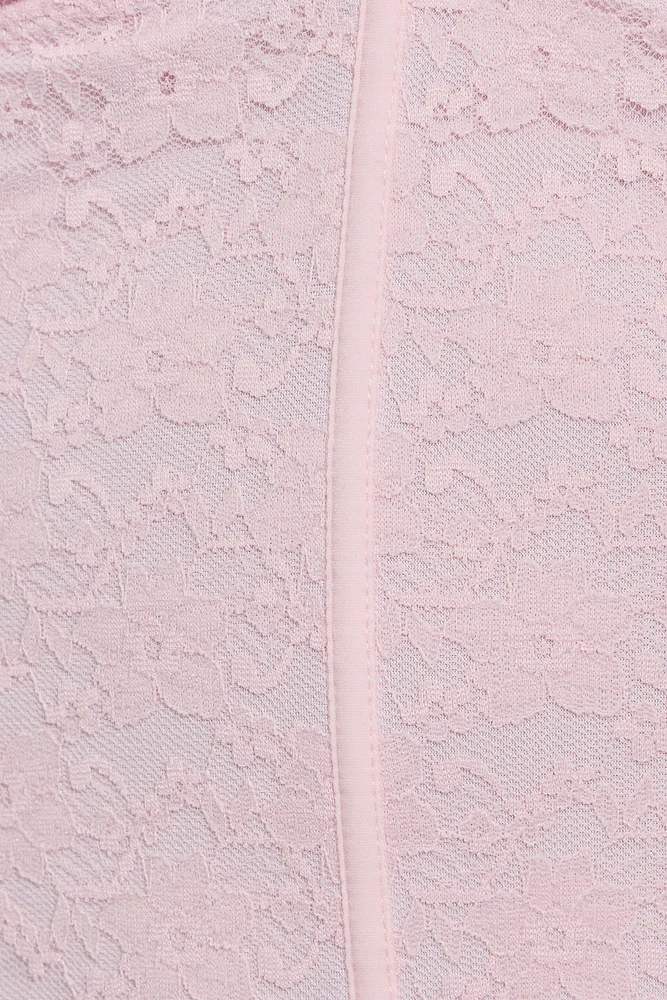 Haut bustier en dentelle à décolleté plongeant